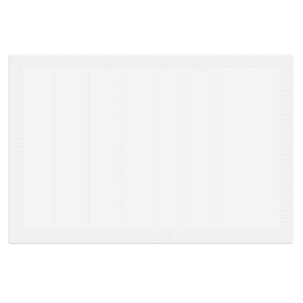 Garden Table White 150 x 100 x 73 cm Poly Rattan