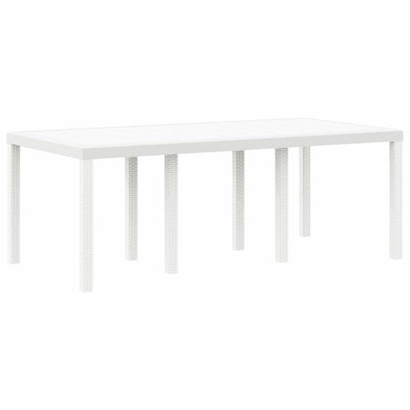 Garden Table White 200 x 100 x 73 cm Poly Rattan
