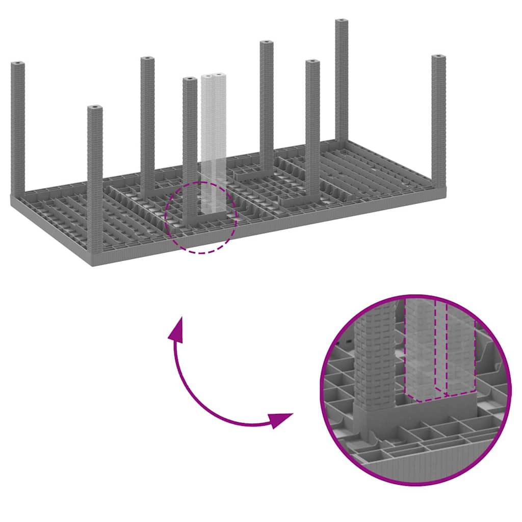 Garden Table Light grey 200 x 100 x 73 cm Poly Rattan