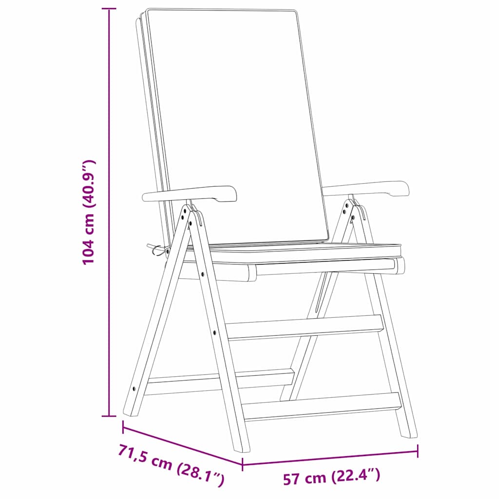 Garden Chair 4 pcs Brown 57 x 71.5 x 104cm Solid Teak wood