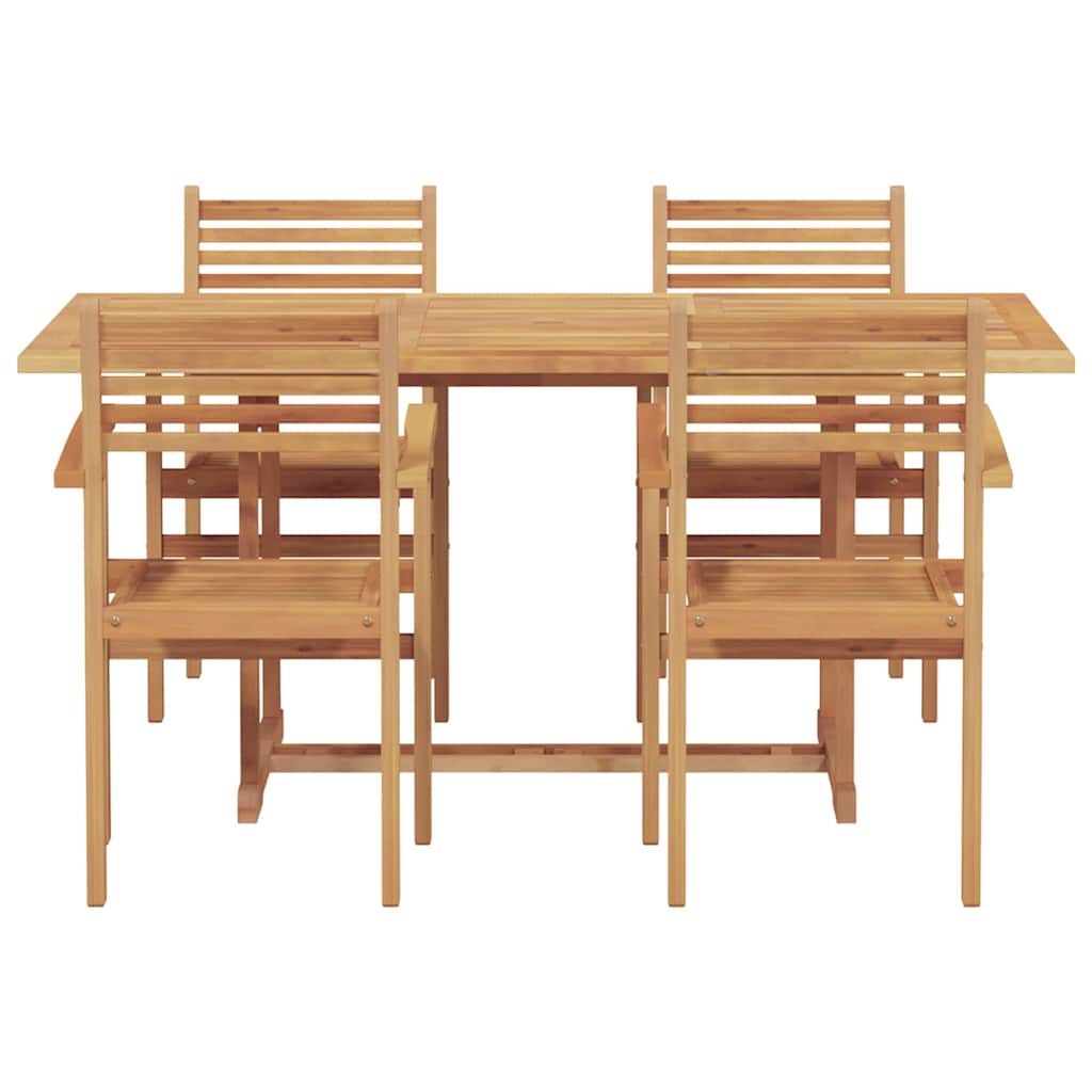 Garden Dining Set 5 pcs Natural Solid Acacia Wood