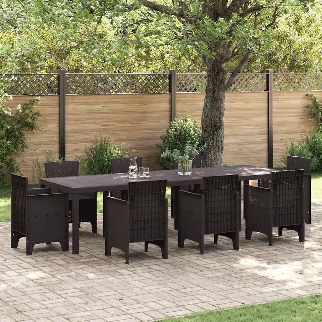 Garden Table Brown 300 x 100 x 73 cm Poly Rattan