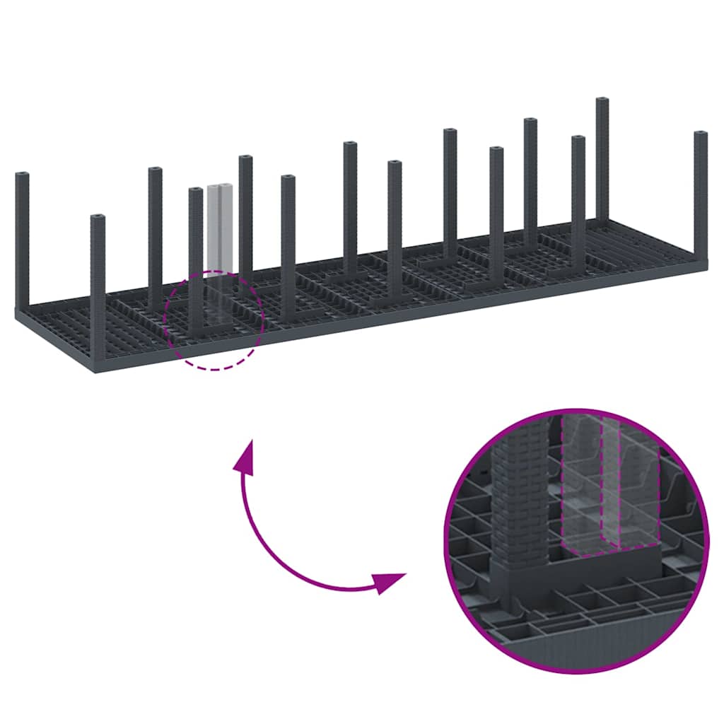 Garden Table Anthracite 350 x 100 x 73 cm Poly Rattan