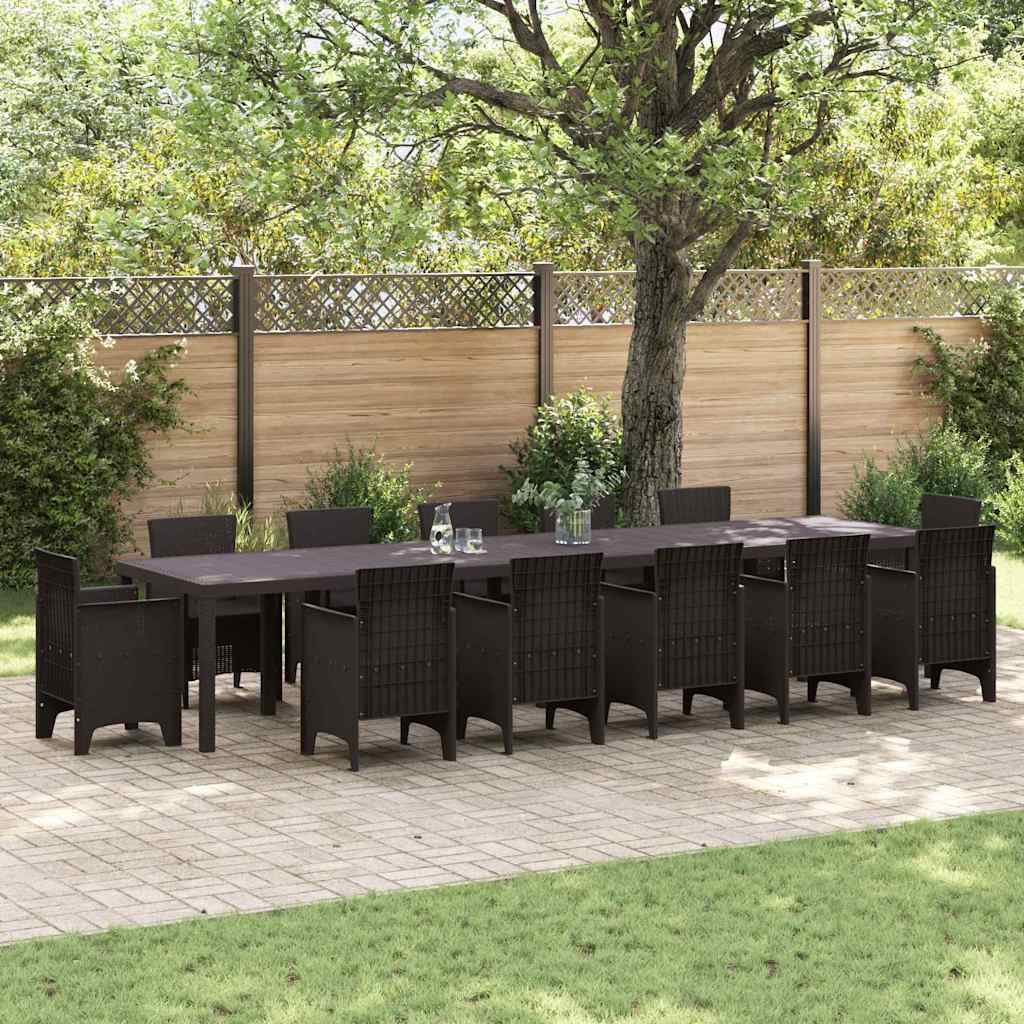 Garden Table Brown 400 x 100 x 73 cm Poly Rattan