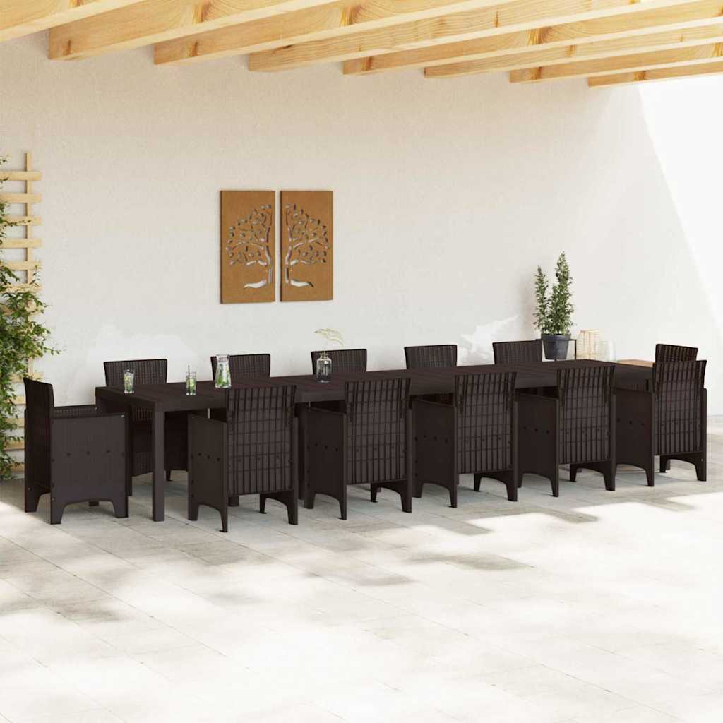 Garden Table Brown 400 x 100 x 73 cm Poly Rattan