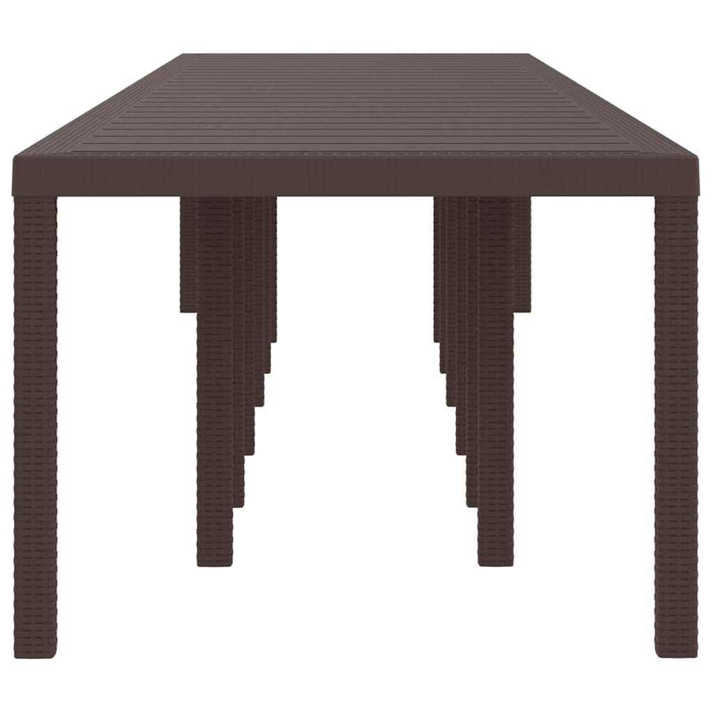 Garden Table Brown 400 x 100 x 73 cm Poly Rattan