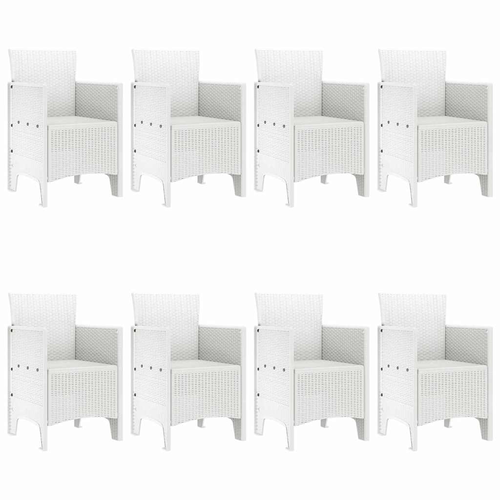 Garden Dining Set 9 pcs White Polt rattan
