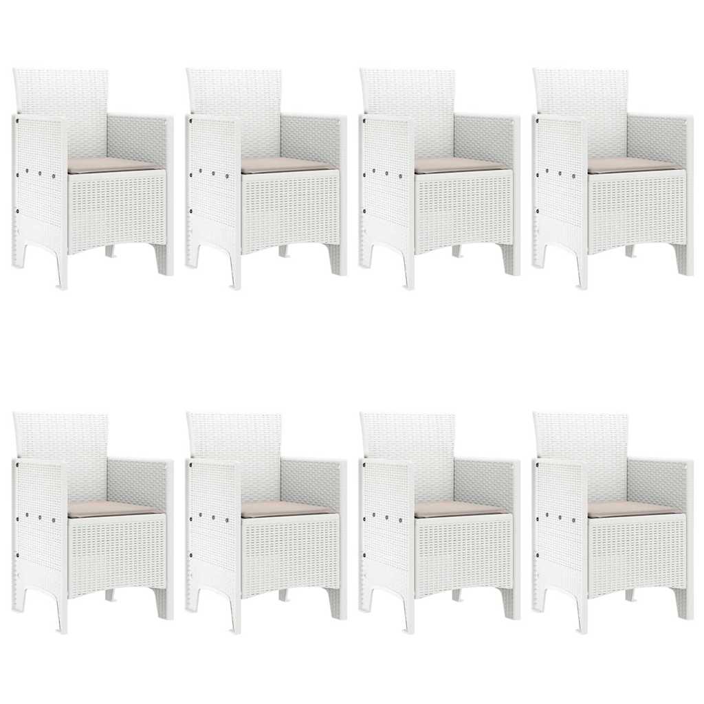 Garden Dining Set 9 pcs White Polt rattan