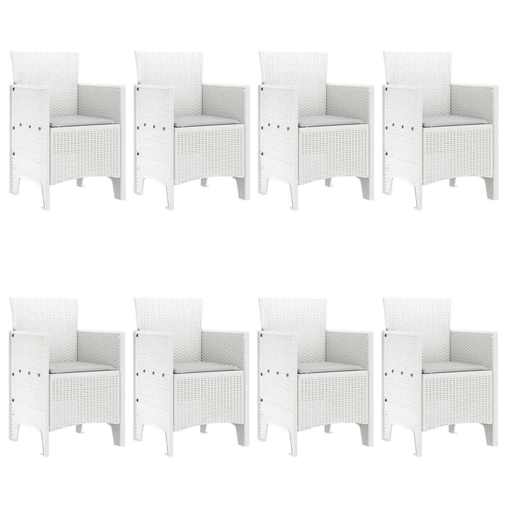 Garden Dining Set 9 pcs White Polt rattan