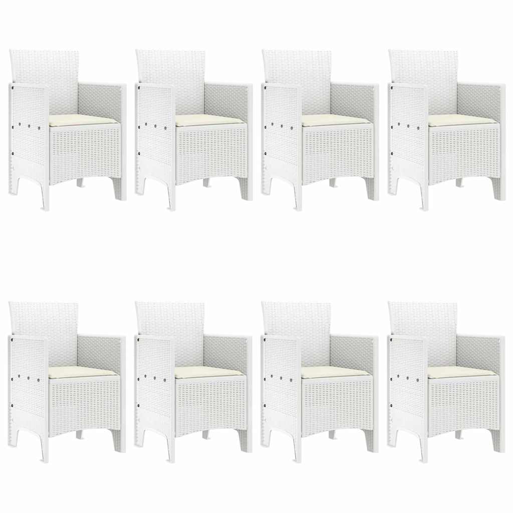 Garden Dining Set 9 pcs White Polt rattan