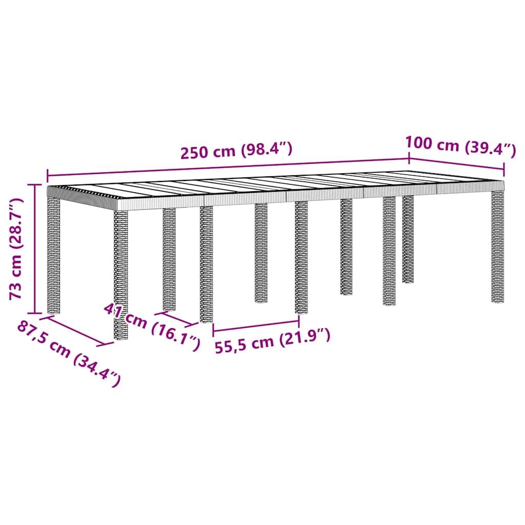 Garden Dining Set 11 pcs White Polt rattan
