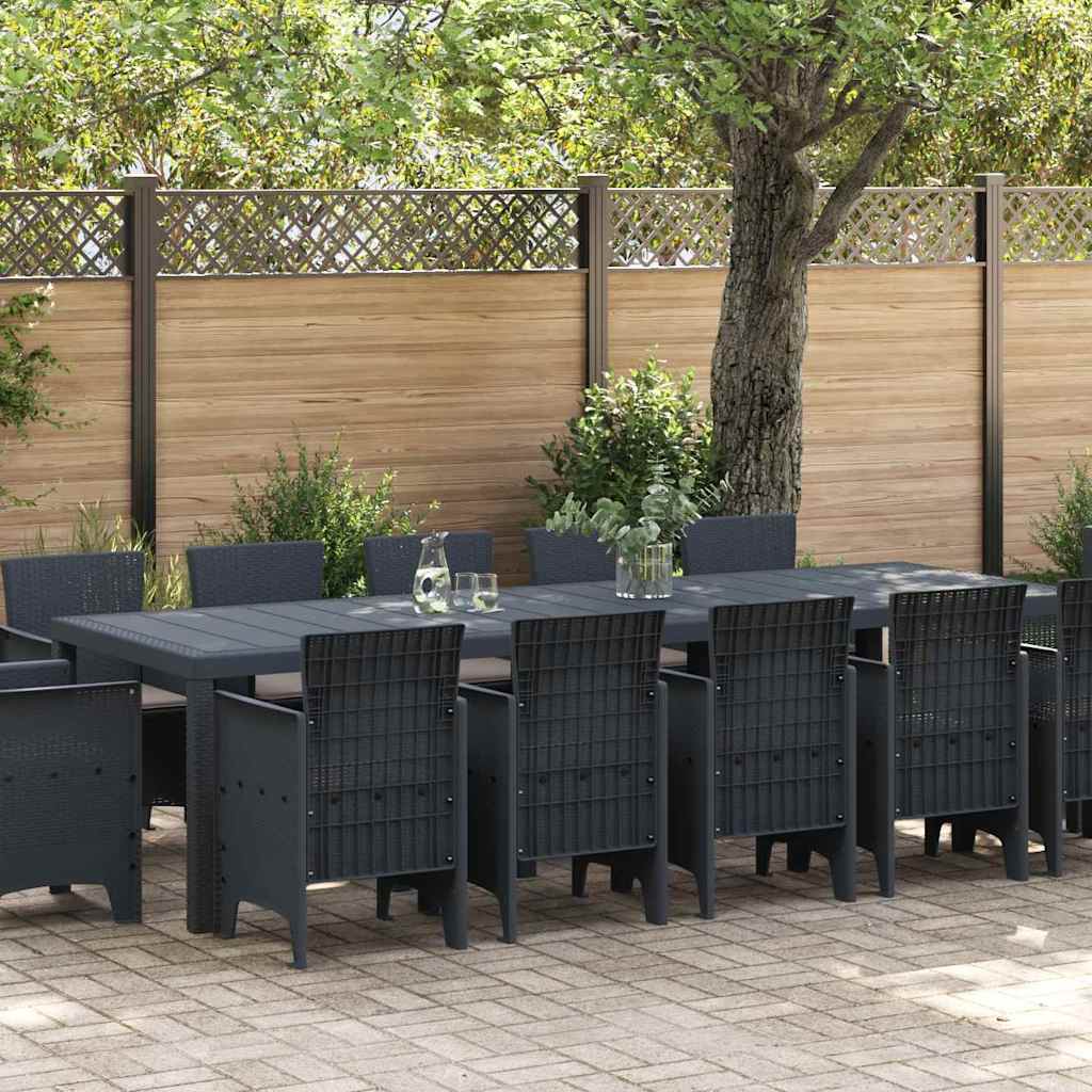 Garden Dining Set with Cushions with Cushion 13 pcs Anthracite