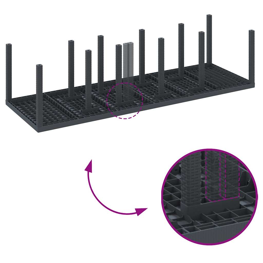 Garden Dining Set with Cushion 13 pcs Anthracite Plastic