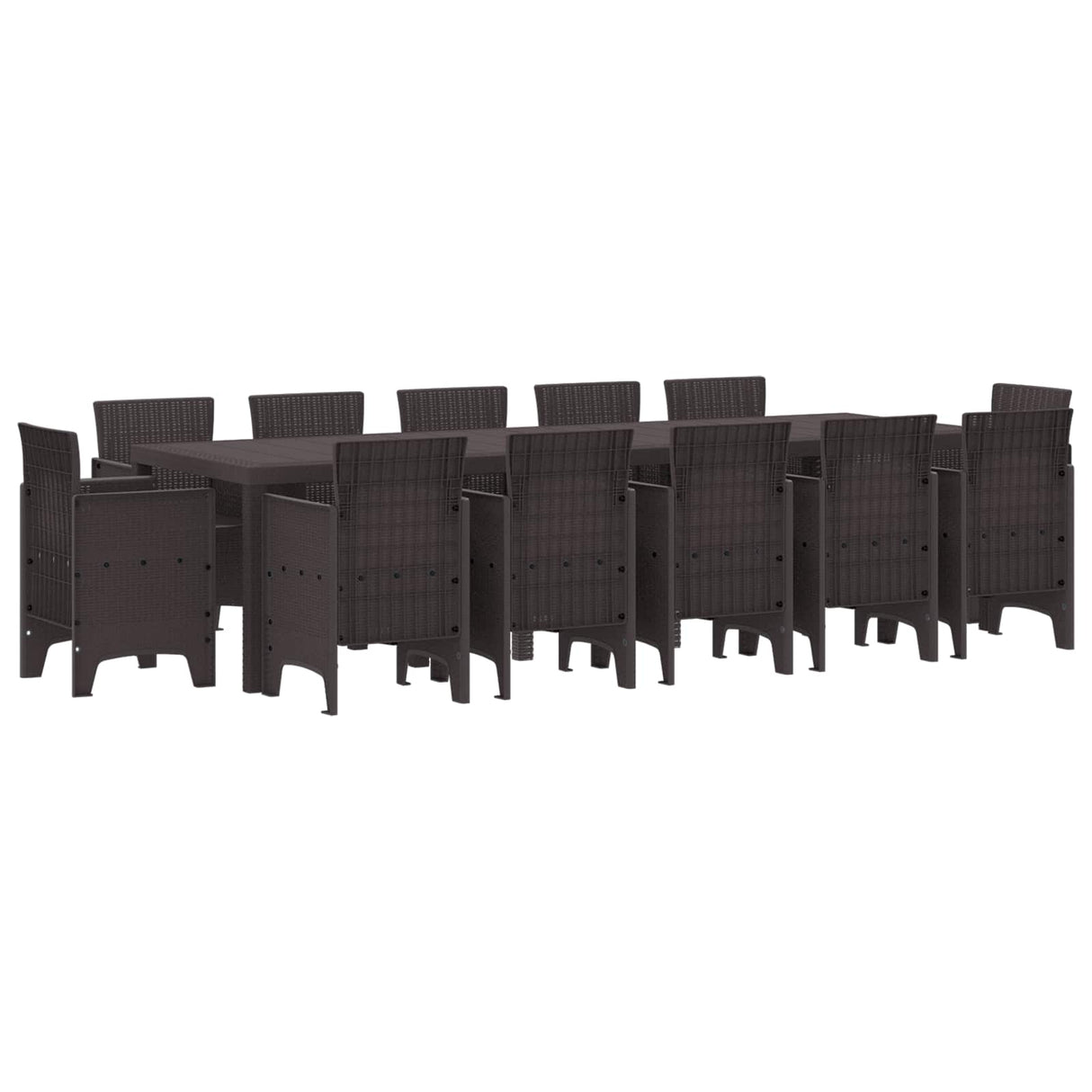 Garden Dining Set 13 pcs Brown Poly rattan