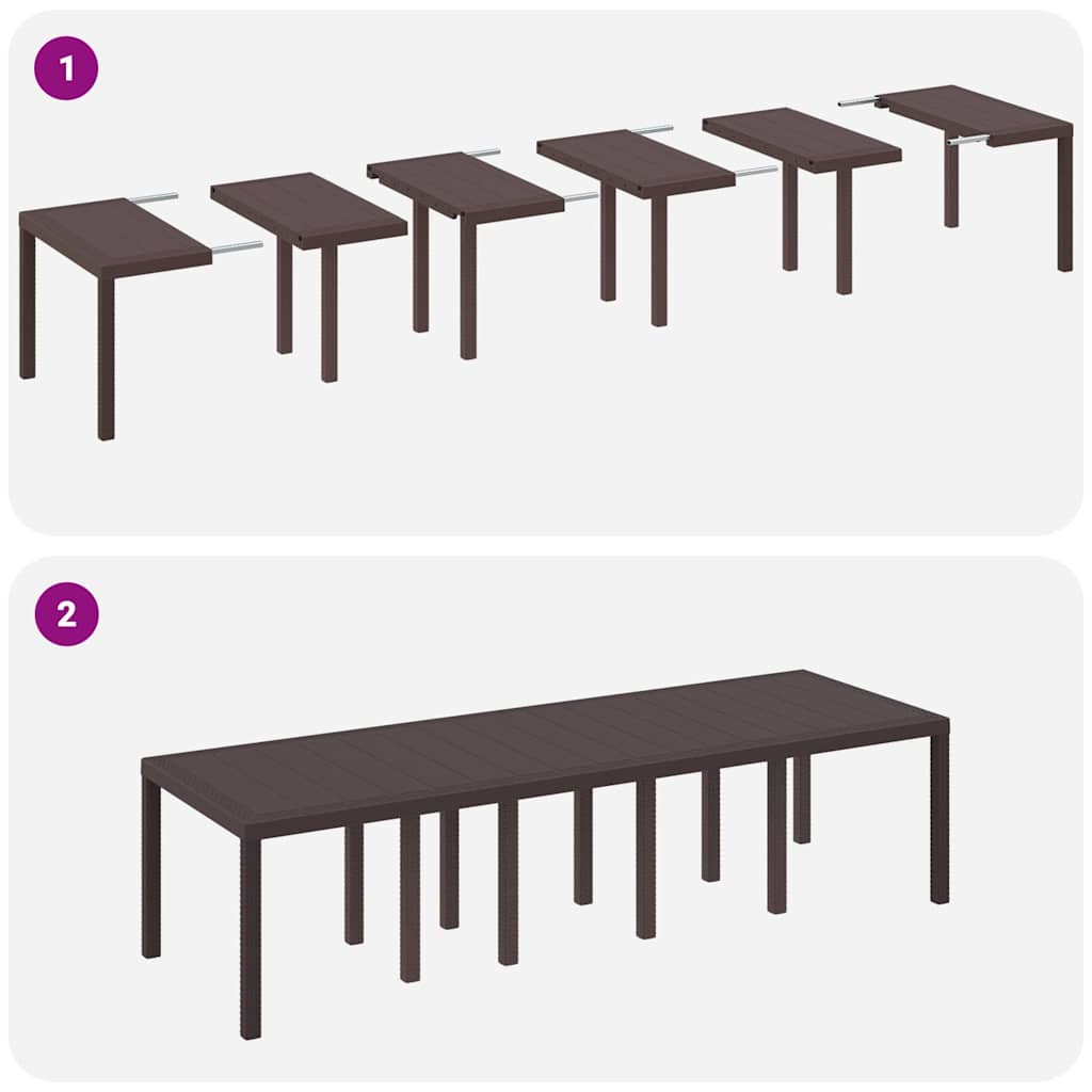 Garden Dining Set with Cushion 13 pcs Brown Rattan