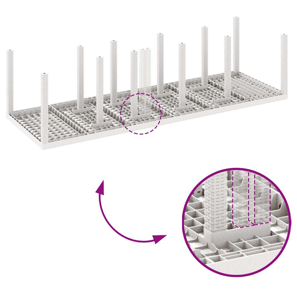 Garden Dining Set with Cushion 13 pcs White and Light grey