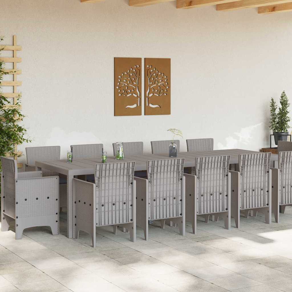 Garden Dining Set with Cushion Light grey and Anthracite