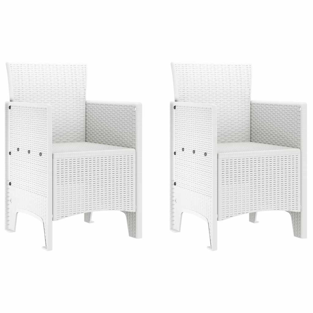 Garden Dining Set 3 pcs White Polt rattan