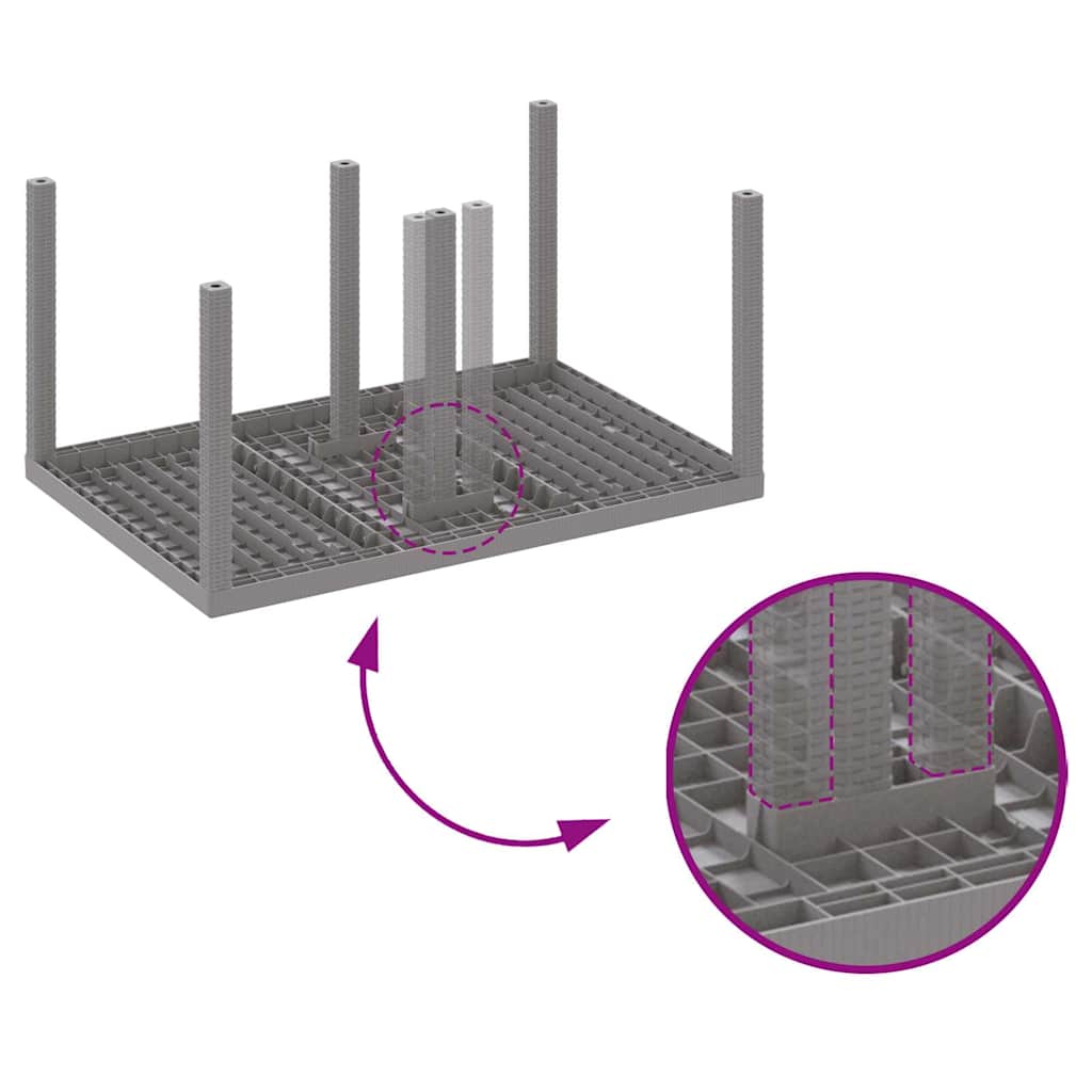 Garden Dining Set 5 pcs Light Grey Polt rattan