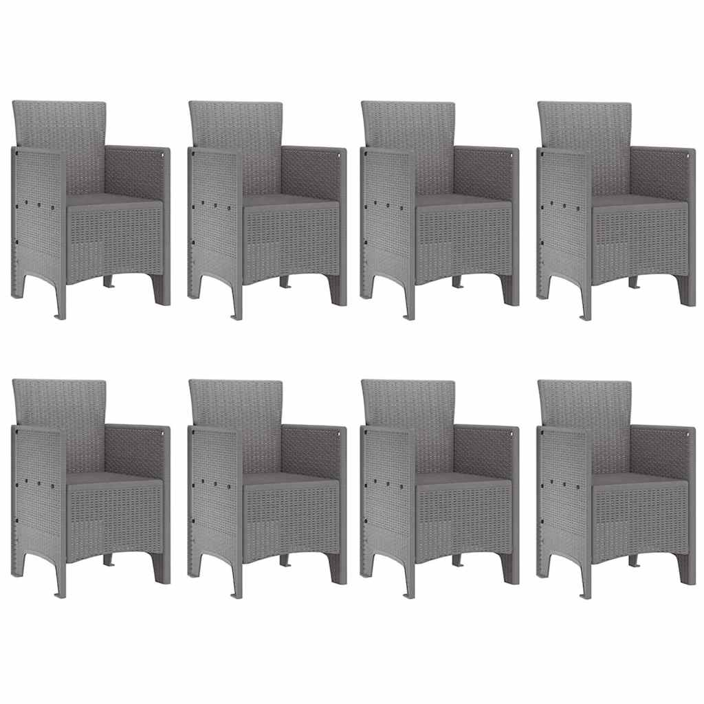 Garden Dining Set 9 pcs White Polt rattan