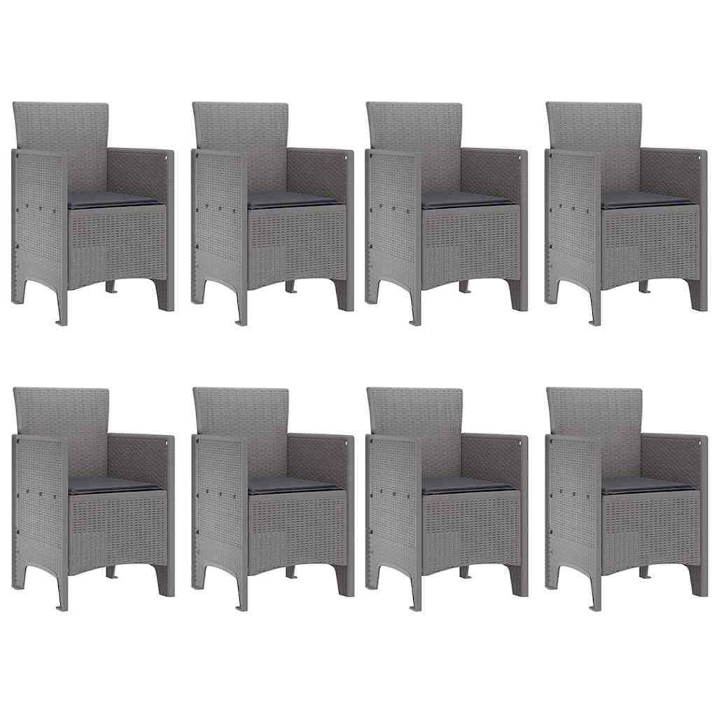 Garden Dining Set 9 pcs White Polt rattan