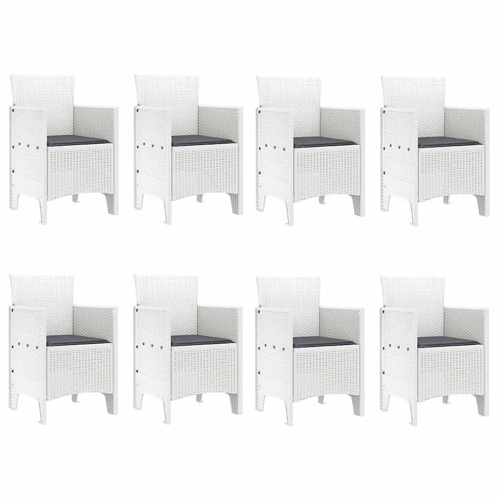 Garden Dining Set 9 pcs Light Grey Polt rattan