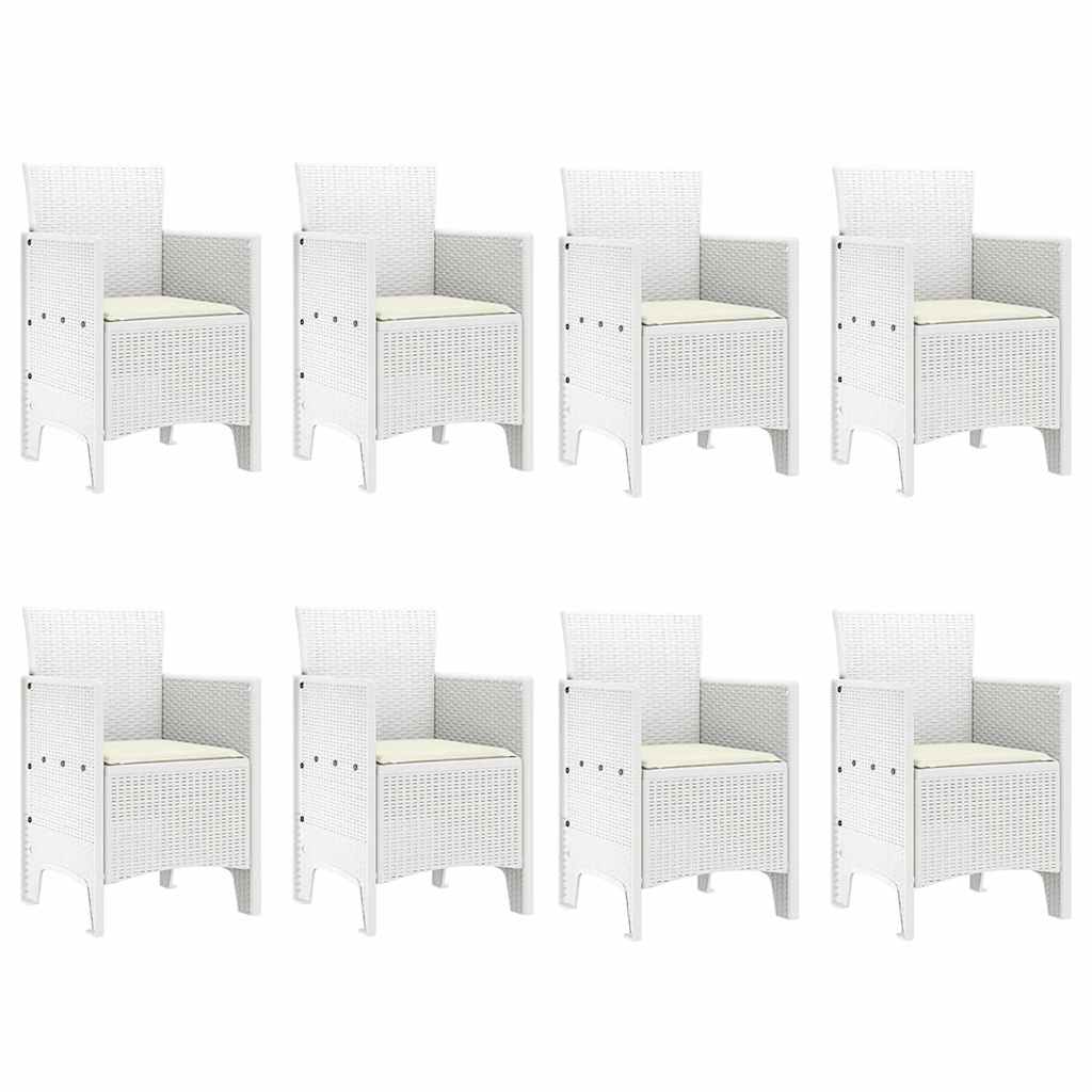 Garden Dining Set 9 pcs Light Grey Polt rattan