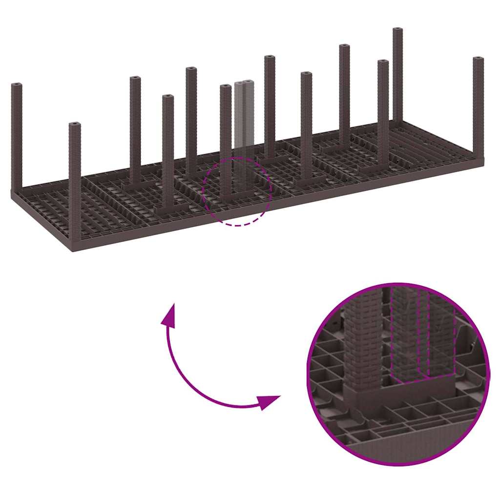 Garden Dining Set with Cushion 11 pcs Brown and Cream Rattan