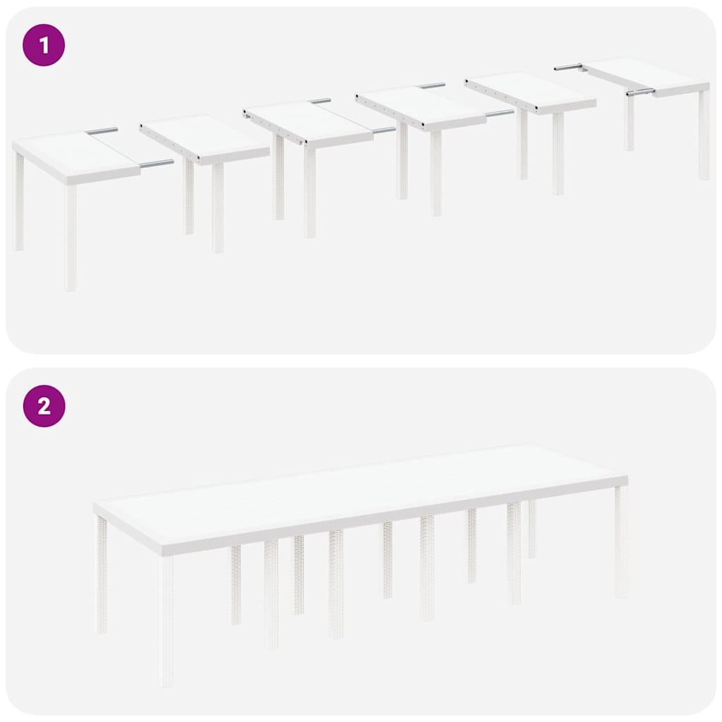 Garden Dining Set 11 pcs White Poly rattan and Steel