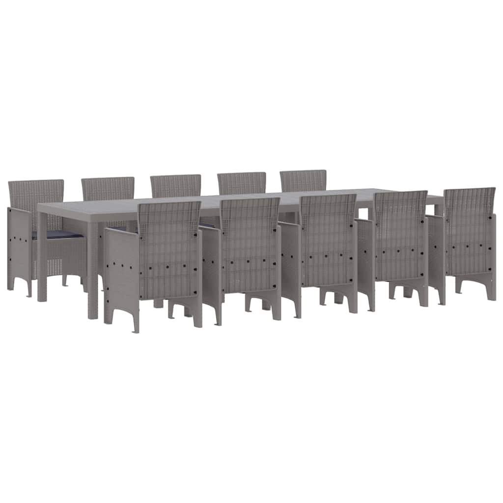 Garden Dining Set with Cushion 11 pcs Light grey and Anthracite