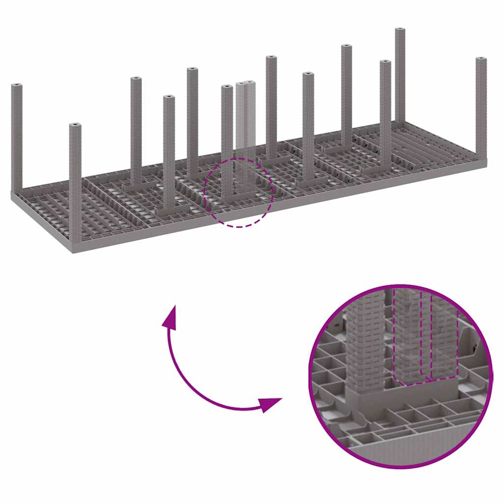 Garden Dining Set with Cushion 11 pcs Light grey and Anthracite