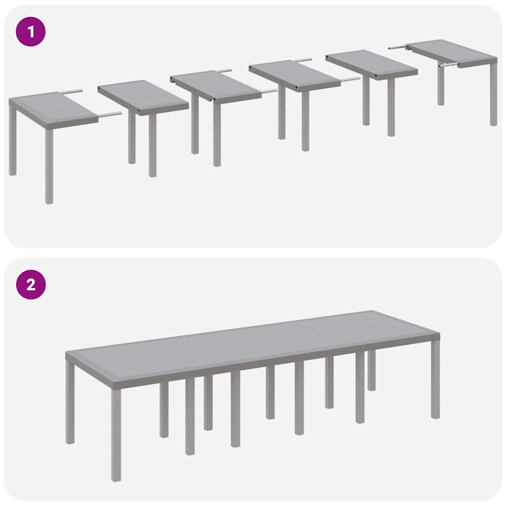 Garden Dining Set with Cushion 11 pcs Light grey and Anthracite