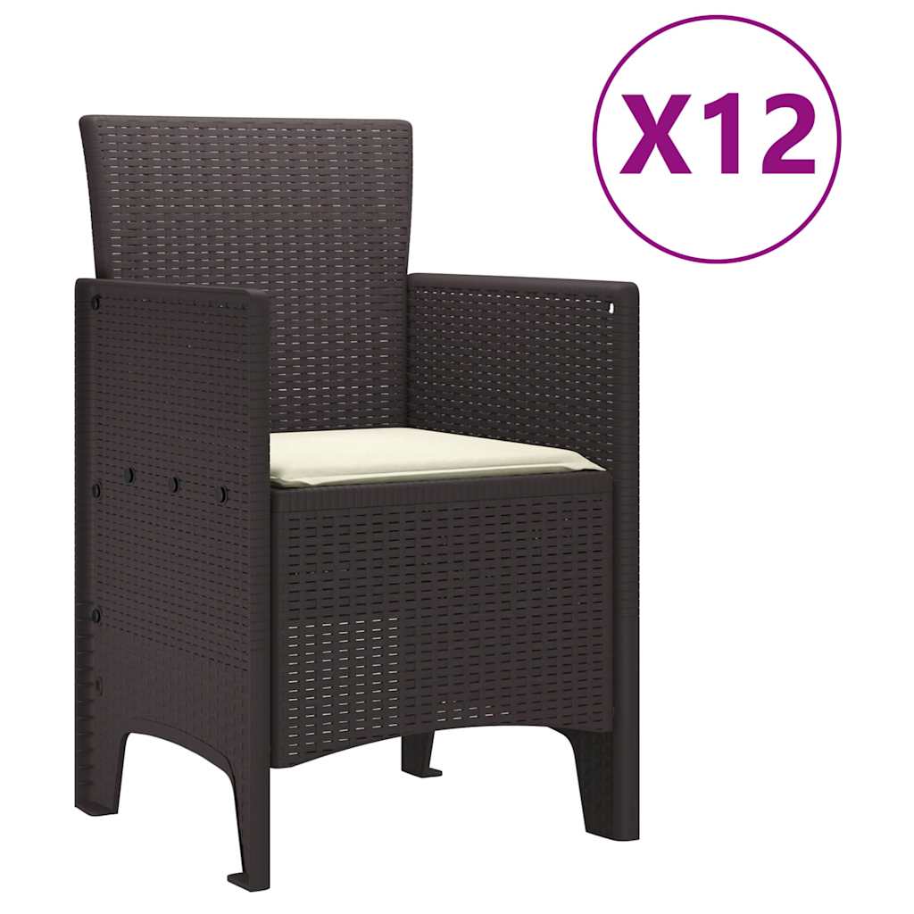 Garden Dining Set 13 pcs Brown Polt rattan