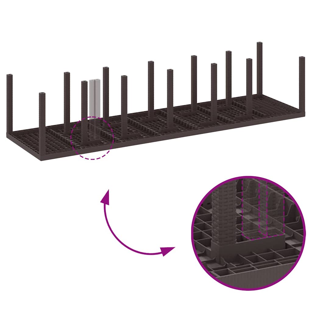 Garden Dining Set 13 pcs Brown Polt rattan