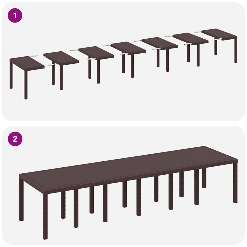 Garden Dining Set 13 pcs Brown Polt rattan