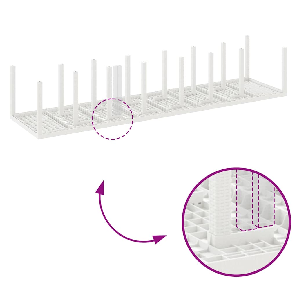 Garden Dining Set 15 pcs White Polt rattan