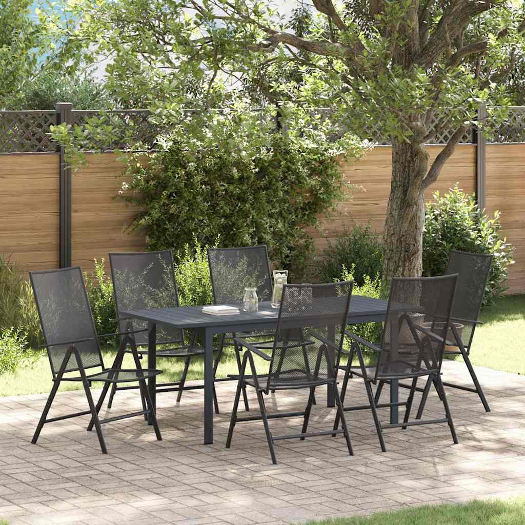 Garden Dining Set 7 pcs Anthracite Steel