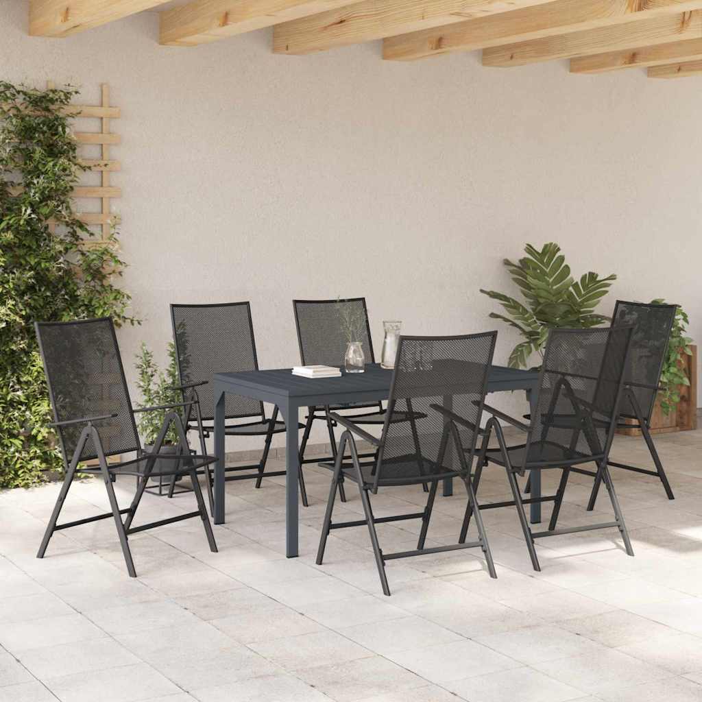 Garden Dining Set 7 pcs Anthracite Steel