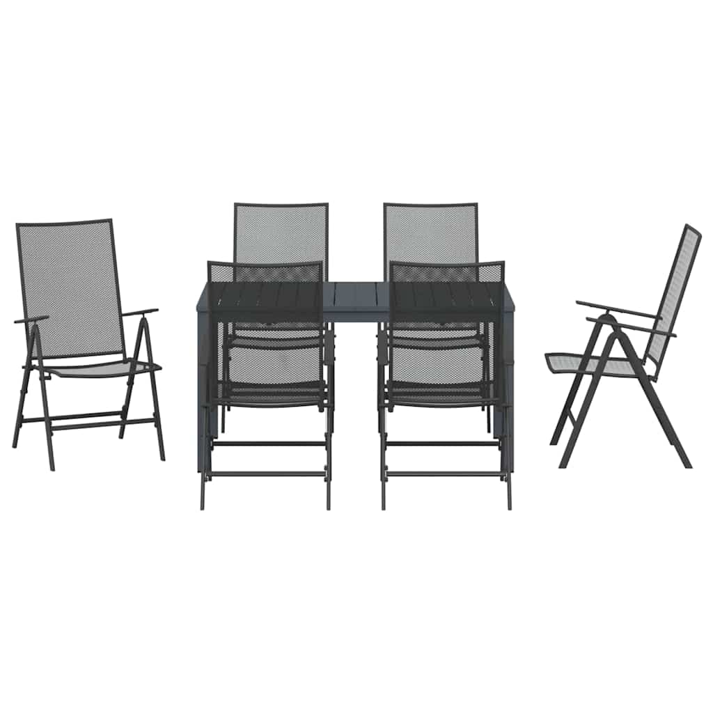 Garden Dining Set 7 pcs Anthracite Steel