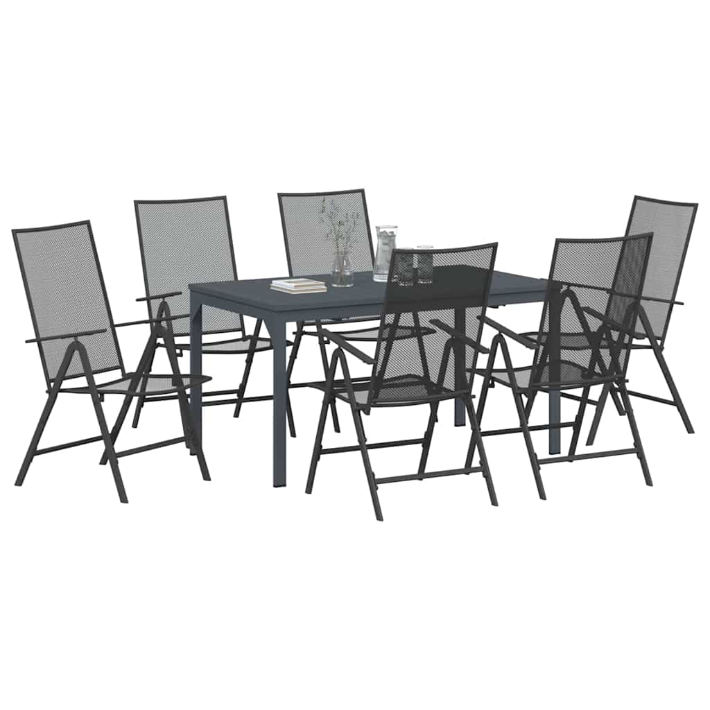 Garden Dining Set 7 pcs Anthracite Steel