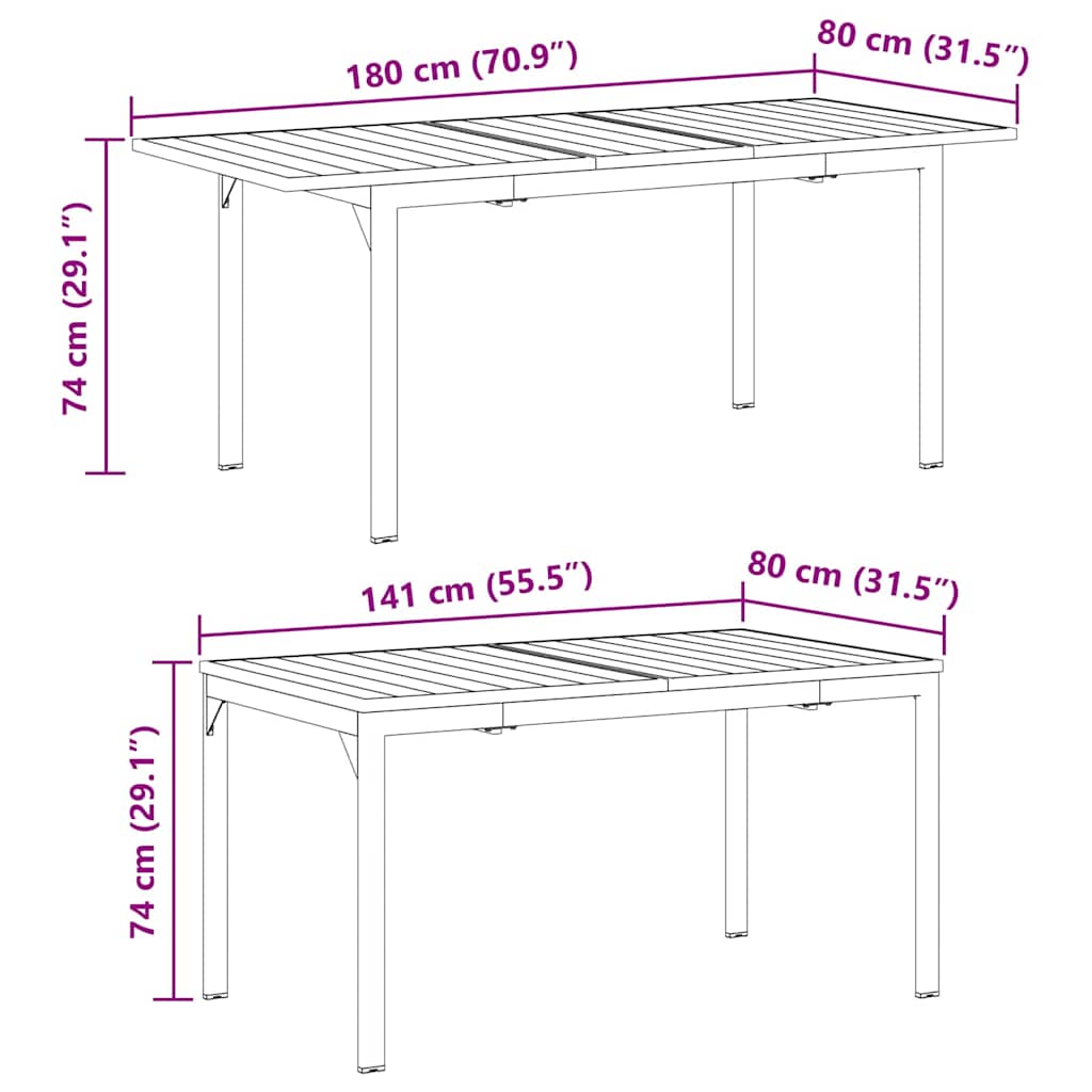Garden Dining Set 7 pcs Anthracite Steel