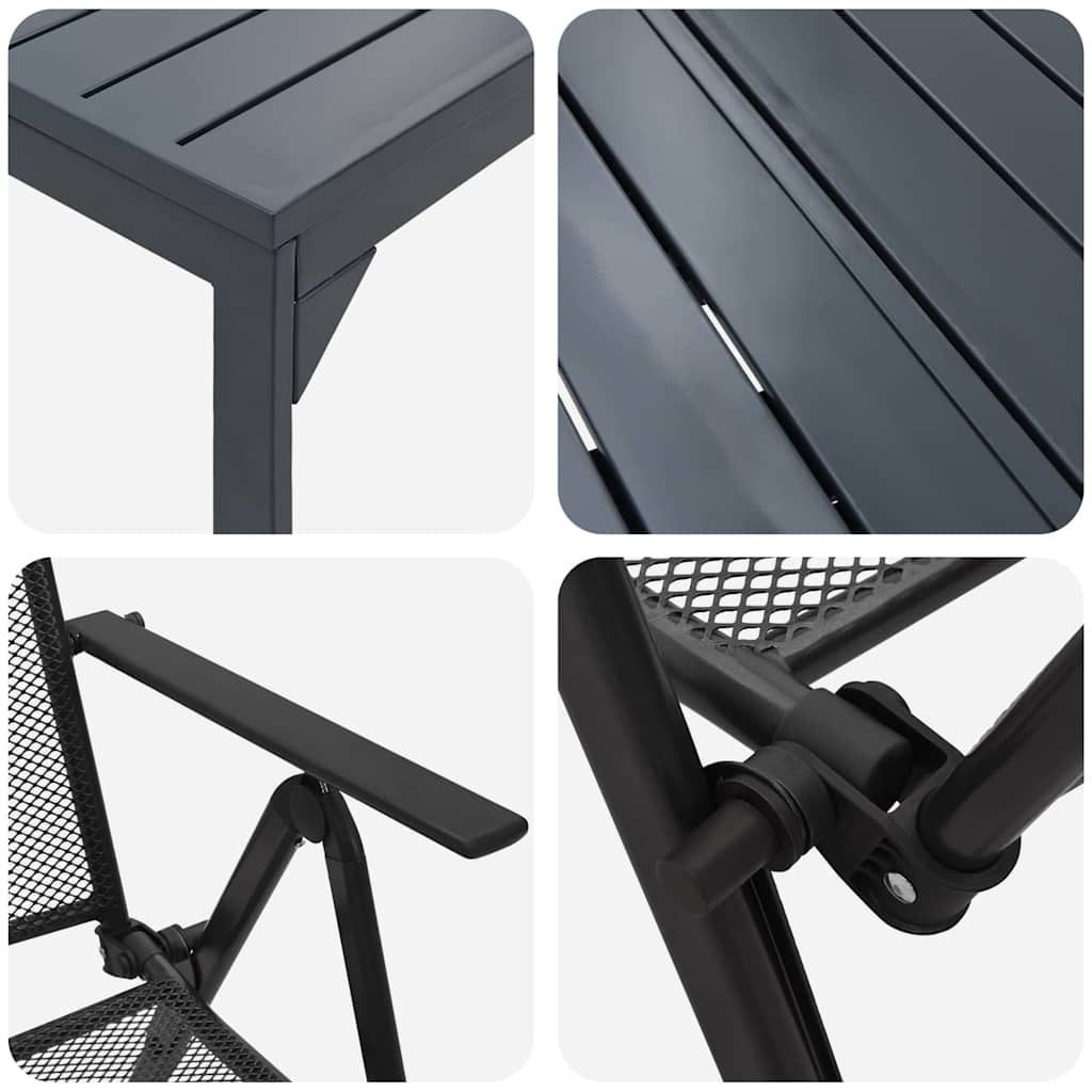 Garden Dining Set 9 pcs Steel