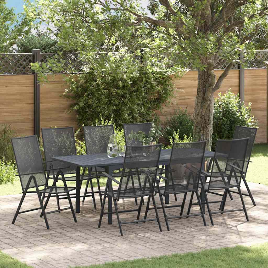 Garden Dining Set 9 pcs Steel