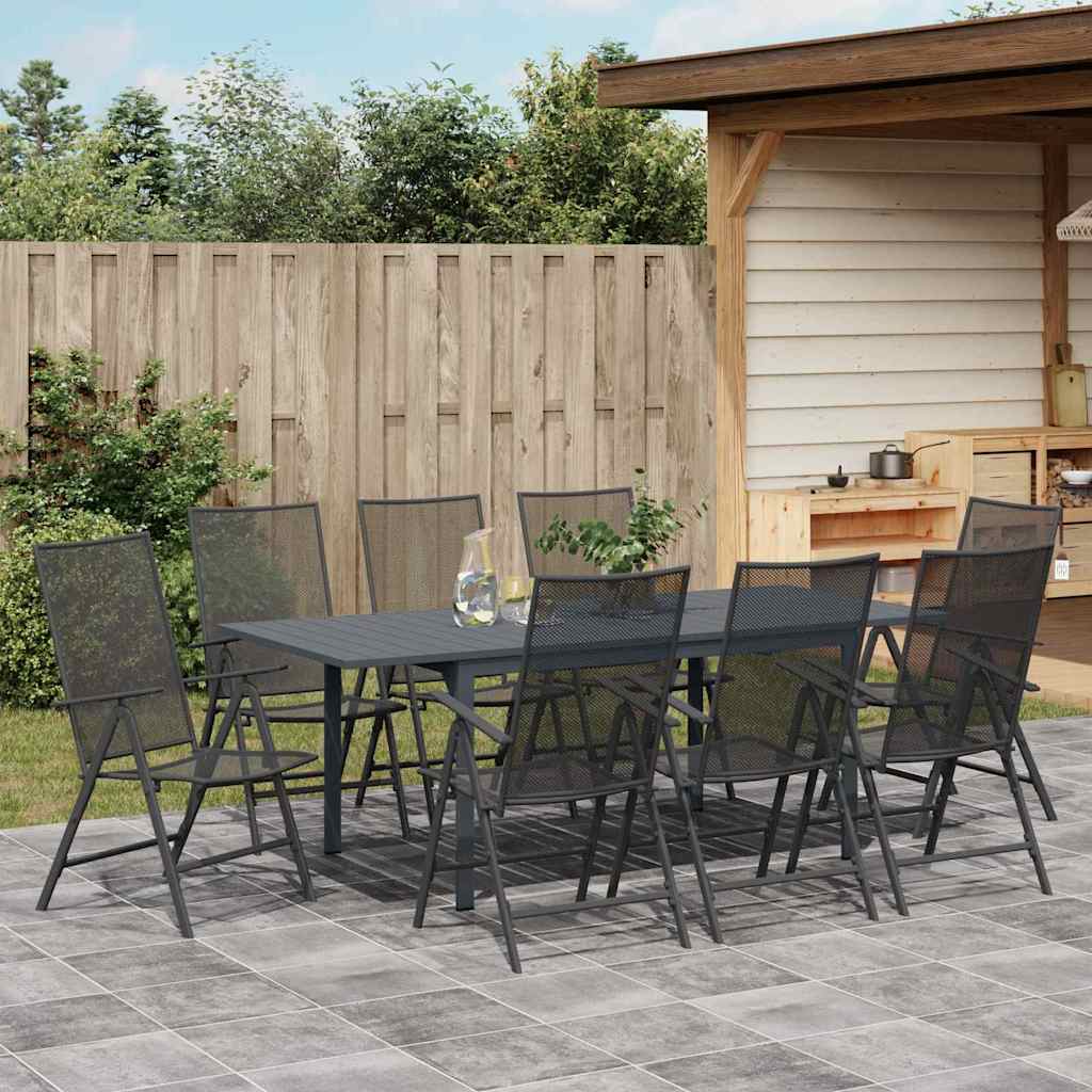 Garden Dining Set 9 pcs Steel