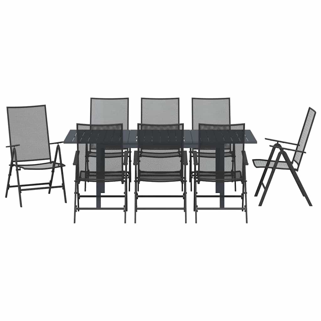 Garden Dining Set 9 pcs Steel