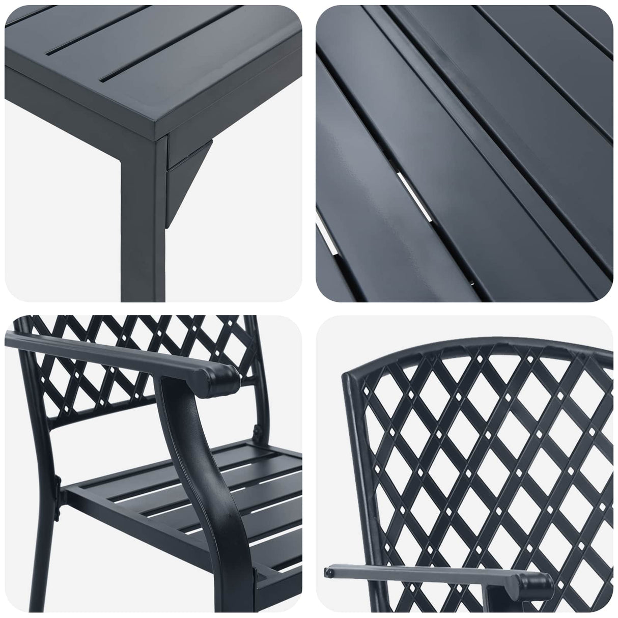 Garden Dining Set 9 pcs Anthracite Steel
