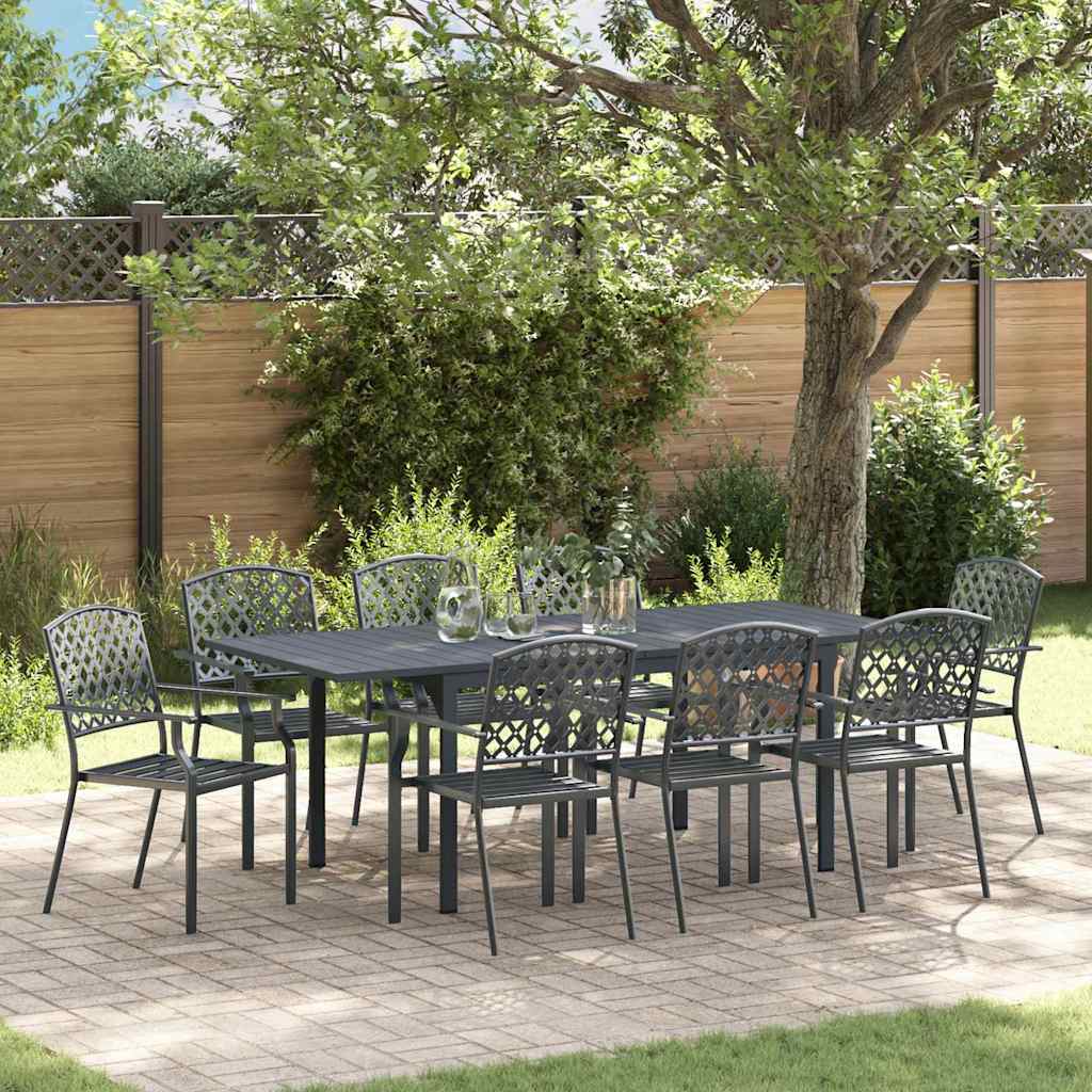 Adjustable Garden Dining Set 9 pcs Steel