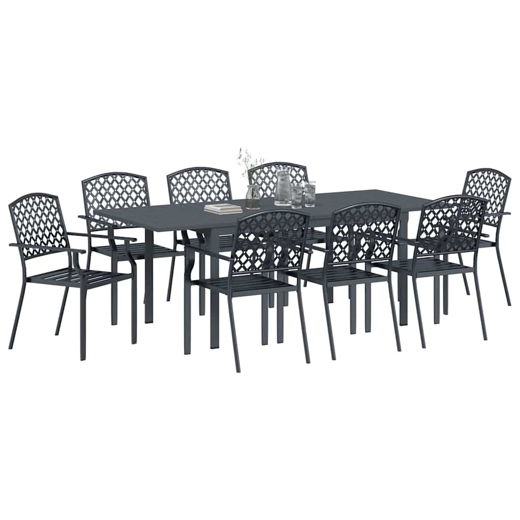 Adjustable Garden Dining Set 9 pcs Steel
