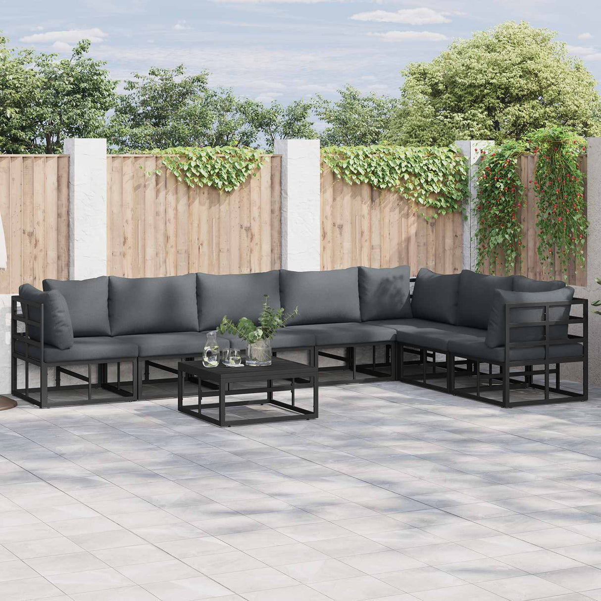 Garden Sofa Set with Cushion 7 pcs