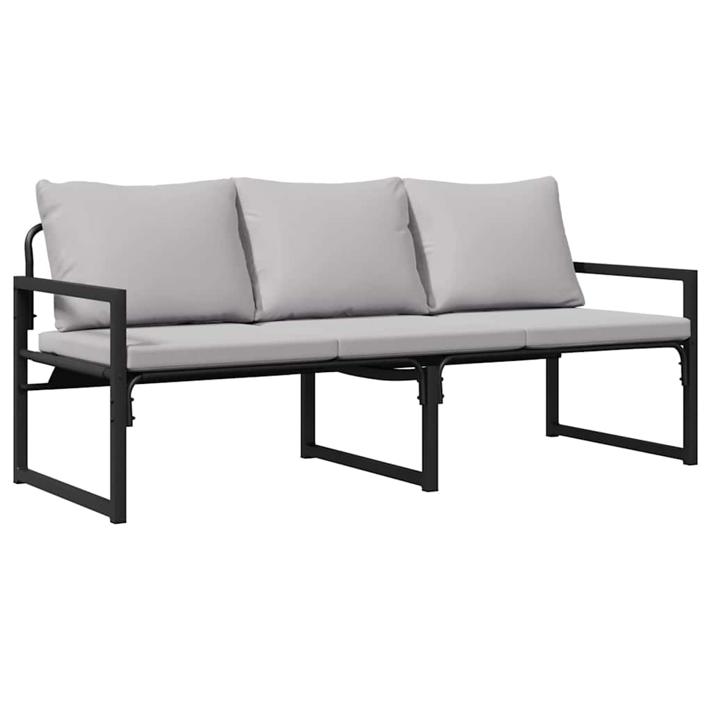 Garden Sofa Set Black Steel